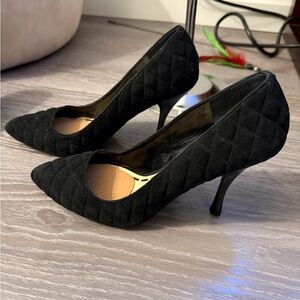 Elegant Black Quilted Women's Heels